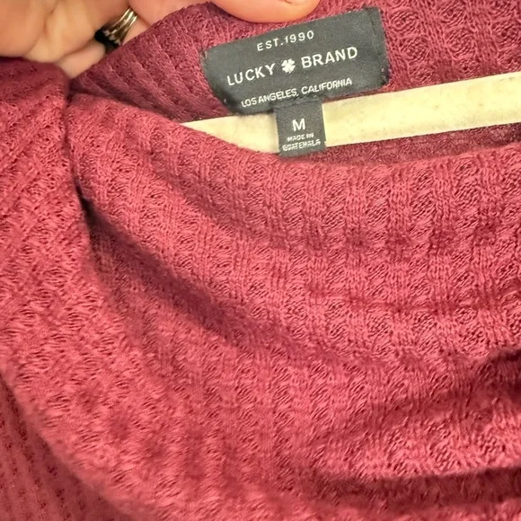 Lucky Brand burgundy Cowl Neck Sweater - Picture 2 of 3